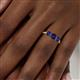6 - Shirley 5.00 mm Round Blue Sapphire Three Stone Engagement Ring 