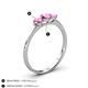 4 - Shirley 5.00 mm Round Pink Sapphire Three Stone Engagement Ring 