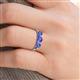 5 - Shirley 5.00 mm Round Tanzanite Three Stone Engagement Ring 
