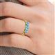 5 - Shirley 5.00 mm Round Aquamarine Three Stone Engagement Ring 
