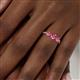 6 - Shirley 5.00 mm Round Pink Tourmaline Three Stone Engagement Ring 