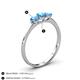 4 - Shirley 5.00 mm Round Blue Topaz Three Stone Engagement Ring 