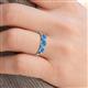 5 - Shirley 5.00 mm Round Blue Topaz Three Stone Engagement Ring 