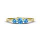 1 - Shirley 5.00 mm Round Blue Topaz Three Stone Engagement Ring 