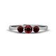 1 - Shirley 5.00 mm Round Red Garnet Three Stone Engagement Ring 