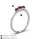 4 - Shirley 5.00 mm Round Red Garnet Three Stone Engagement Ring 