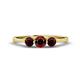 1 - Shirley 5.00 mm Round Red Garnet Three Stone Engagement Ring 