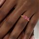 6 - Shirley 5.00 mm Round Rhodolite Garnet Three Stone Engagement Ring 