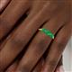 6 - Shirley 5.00 mm Round Emerald Three Stone Engagement Ring 