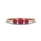 1 - Shirley 5.00 mm Round Ruby Three Stone Engagement Ring 