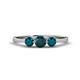 1 - Shirley 5.00 mm Round London Blue Topaz Three Stone Engagement Ring 