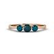 1 - Shirley 5.00 mm Round London Blue Topaz Three Stone Engagement Ring 