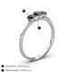 4 - Shirley 5.00 mm Round Black Diamond Three Stone Engagement Ring 