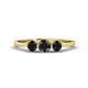 1 - Shirley 5.00 mm Round Black Diamond Three Stone Engagement Ring 