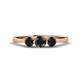 1 - Shirley 5.00 mm Round Black Diamond Three Stone Engagement Ring 