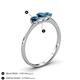 4 - Shirley 5.00 mm Round Blue Diamond Three Stone Engagement Ring 