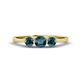 1 - Shirley 5.00 mm Round Blue Diamond Three Stone Engagement Ring 