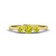 1 - Shirley 5.00 mm Round Yellow Diamond Three Stone Engagement Ring 
