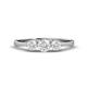 1 - Shirley 5.00 mm Round White Sapphire Three Stone Engagement Ring 