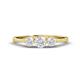 1 - Shirley 5.00 mm Round White Sapphire Three Stone Engagement Ring 