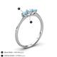 4 - Shirley 5.00 mm Round Aquamarine Three Stone Engagement Ring 