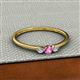 2 - Shirley 3.50 mm Round Pink Sapphire and Diamond Three Stone Engagement Ring 