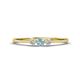 1 - Shirley 3.50 mm Round Aquamarine and Diamond Three Stone Engagement Ring 