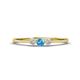 1 - Shirley 3.50 mm Round Blue Topaz and Diamond Three Stone Engagement Ring 