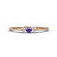 1 - Shirley 3.50 mm Round Iolite and Diamond Three Stone Engagement Ring 