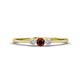1 - Shirley 3.50 mm Round Red Garnet and Diamond Three Stone Engagement Ring 