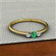 2 - Shirley 3.50 mm Round Emerald and Diamond Three Stone Engagement Ring 