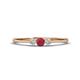 1 - Shirley 3.50 mm Round Ruby and Diamond Three Stone Engagement Ring 