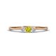 1 - Shirley 3.50 mm Round Yellow and White Diamond Three Stone Engagement Ring 