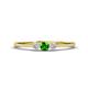 1 - Shirley 3.50 mm Round Green Garnet and Diamond Three Stone Engagement Ring 