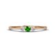 1 - Shirley 3.50 mm Round Green Garnet and Diamond Three Stone Engagement Ring 