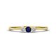 1 - Shirley 3.50 mm Round Blue Sapphire and Diamond Three Stone Engagement Ring 