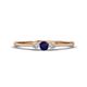1 - Shirley 3.50 mm Round Blue Sapphire and Diamond Three Stone Engagement Ring 