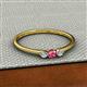 2 - Shirley 3.50 mm Round Pink Tourmaline and Diamond Three Stone Engagement Ring 