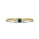 1 - Shirley 3.50 mm Round Created Alexandrite and Diamond Three Stone Engagement Ring 