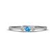1 - Shirley 3.50 mm Round Blue Topaz and Diamond Three Stone Engagement Ring 