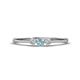 1 - Shirley 3.50 mm Round Aquamarine and Diamond Three Stone Engagement Ring 