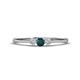 1 - Shirley 3.50 mm Round London Blue Topaz and Diamond Three Stone Engagement Ring 