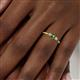 6 - Shirley 3.50 mm Round Green Garnet and Diamond Three Stone Engagement Ring 