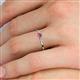 5 - Shirley 3.50 mm Round Pink Tourmaline and Diamond Three Stone Engagement Ring 