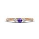 1 - Shirley 4.00 mm Round Iolite and Diamond Three Stone Engagement Ring 