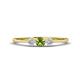 1 - Shirley 4.00 mm Round Peridot and Diamond Three Stone Engagement Ring 