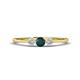 1 - Shirley 4.00 mm Round London Blue Topaz and Diamond Three Stone Engagement Ring 