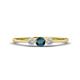 1 - Shirley 4.00 mm Round Blue and White Diamond Three Stone Engagement Ring 