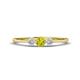 1 - Shirley 4.00 mm Round Yellow and White Diamond Three Stone Engagement Ring 