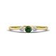 1 - Shirley 4.00 mm Round Created Alexandrite and Diamond Three Stone Engagement Ring 